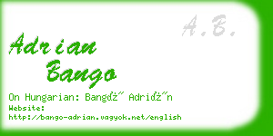 adrian bango business card